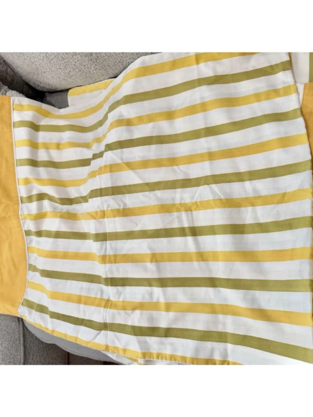 Vintage Cannon Monticello MCM Full Flat Sheet 2 Std Pillowcases Striped USA